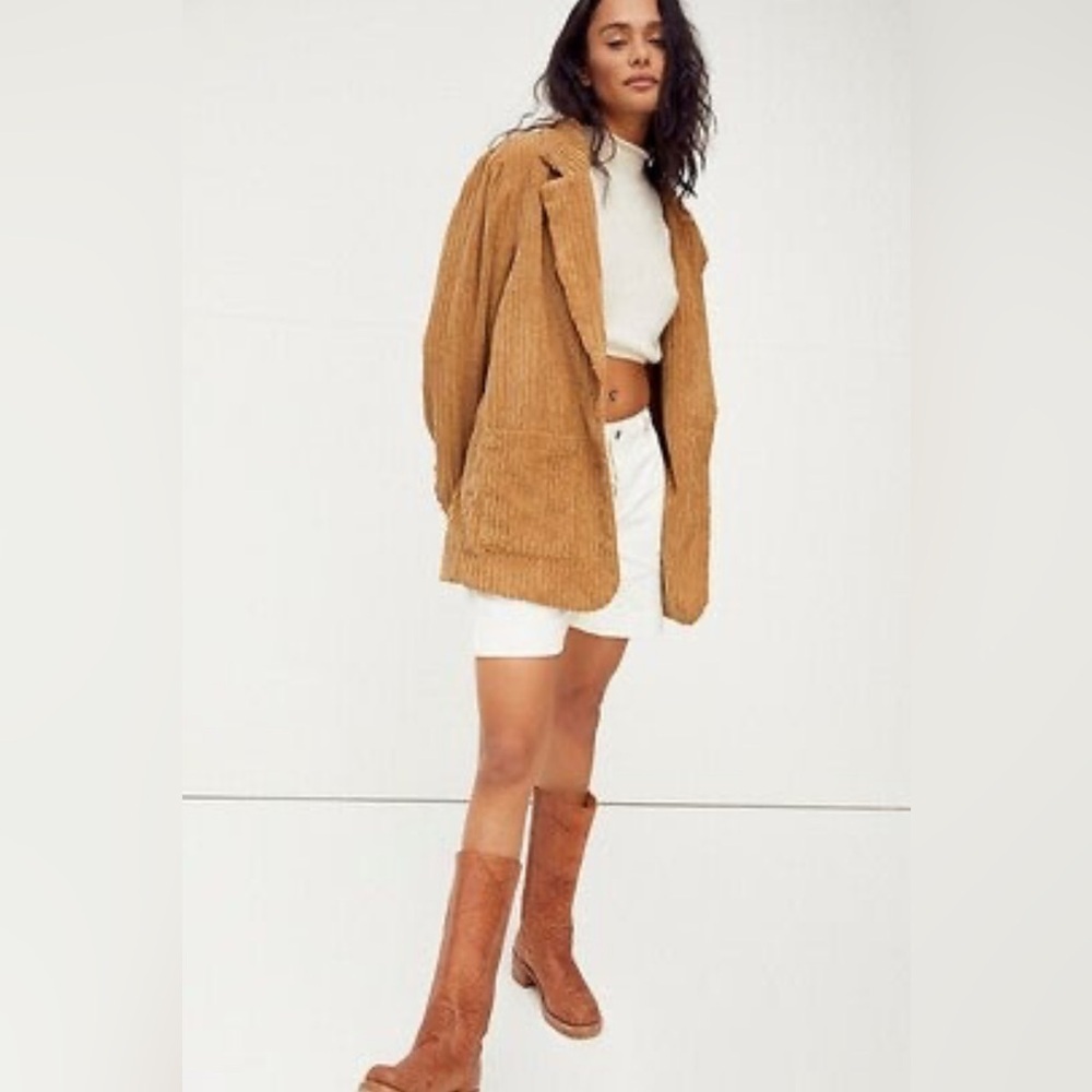 POL Women's Brown Corduroy Blazer